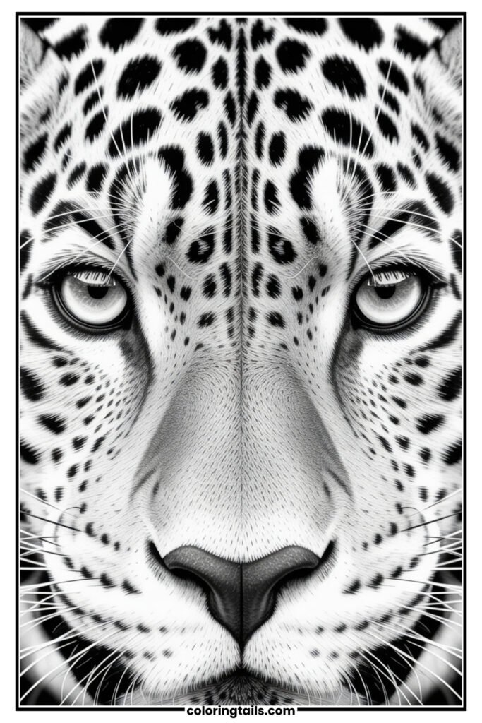 An intense design zoomed in on the piercing gaze of a jaguar’s focused eyes.