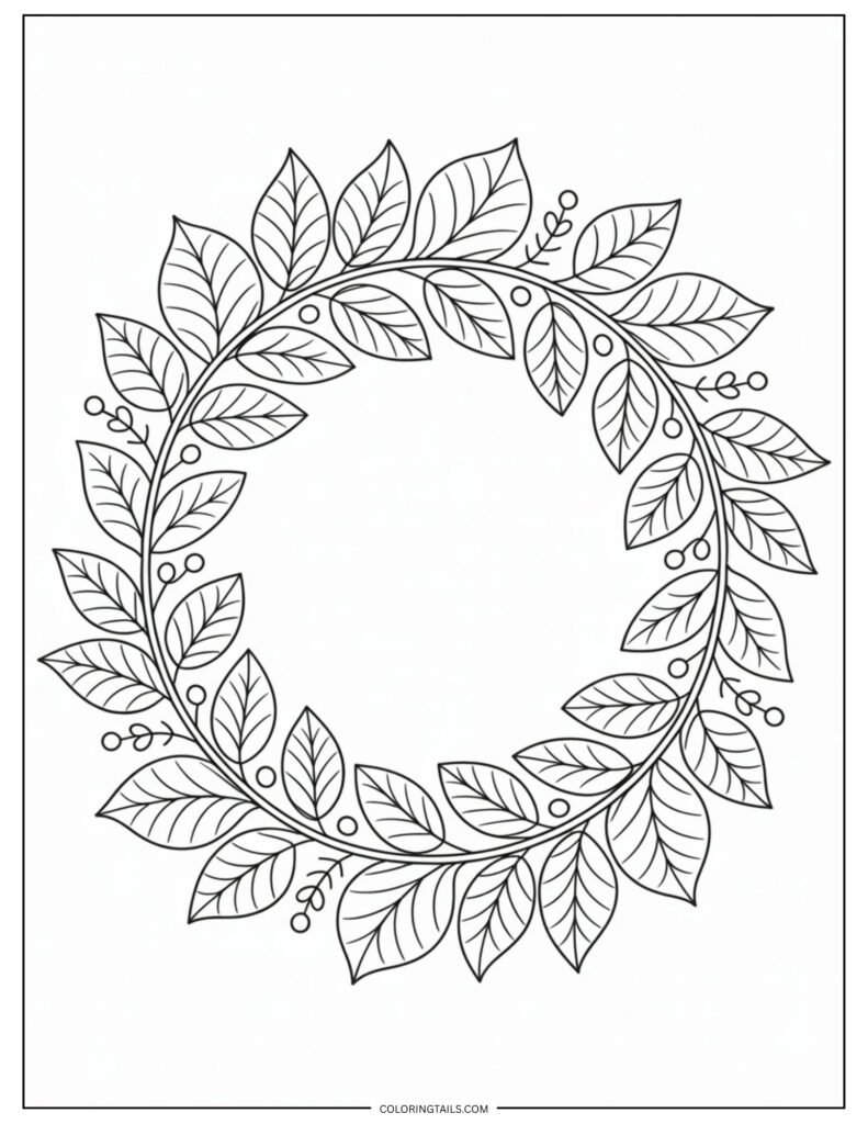 A circular crown made of alternating leafy shapes.
